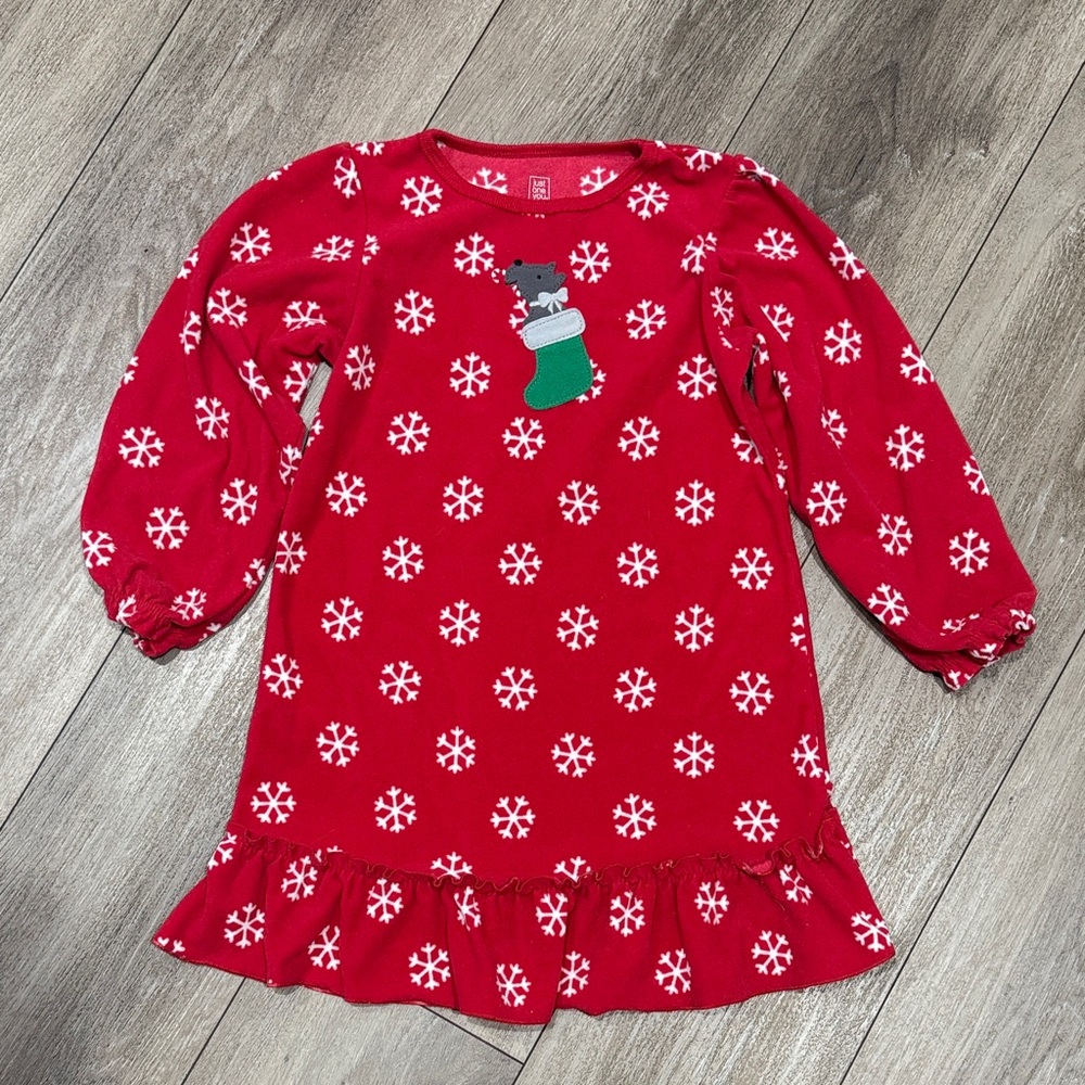 Adorable Snowflake Cozy Fleece Christmas Nightgown - Size 5T